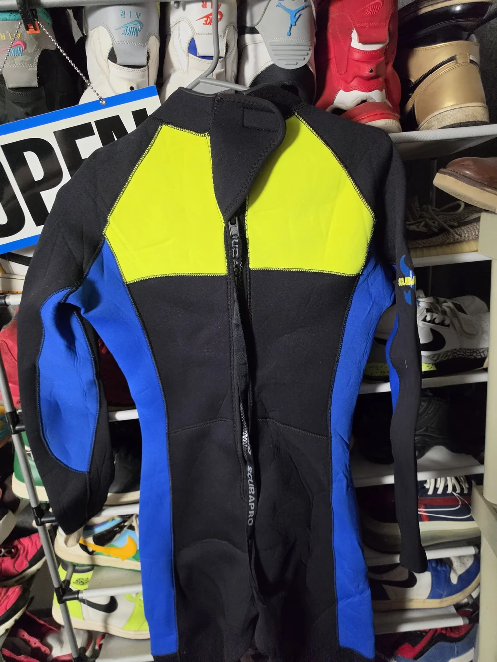 🔥 Scubapro Men's L Scuba Wet Suit Long Sleeve - Black, Blue & Lime